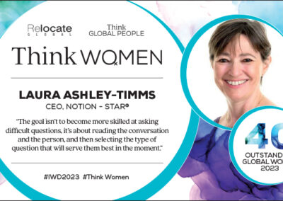 Laura Ashley-Timms, Think Women’s 40 Outstanding Global Women 2023