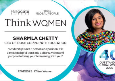 Sharmla Chetty, Think Women’s 40 Outstanding Global Women 2023