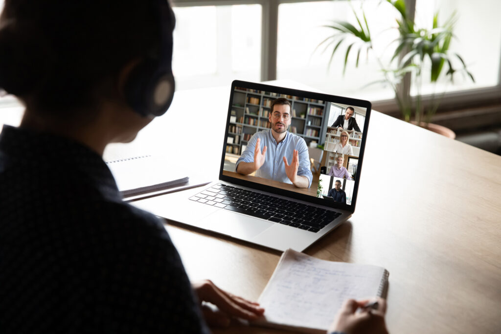hybrid working - online meetings - office video call