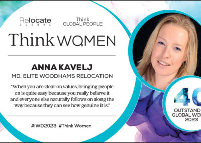 Anna Kavelj, Think Women’s 40 Outstanding Global Women 2023