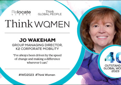 Jo Wakeham, Think Women’s 40 Outstanding Global Women 2023
