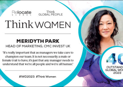 Meridyth Park, Think Women’s 40 Outstanding Global Women 2023