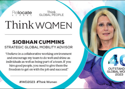 Siobhan Cummins, Think Women’s 40 Outstanding Global Women 2023