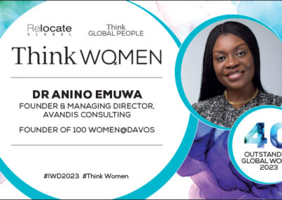 Dr Anino Emuwa, Think Women’s 40 Outstanding Global Women 2023