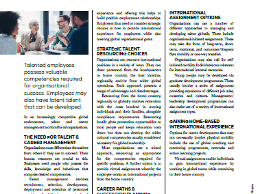 Talent and career management