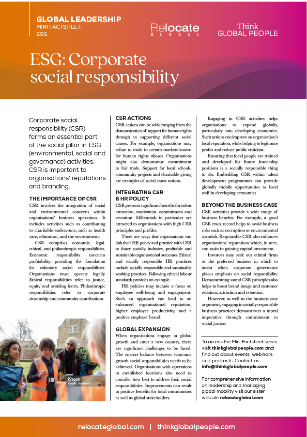 ESG: Corporate social responsibility
