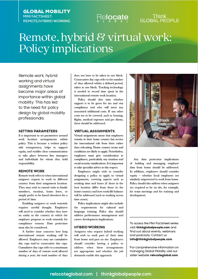 Remote, hybrid & virtual work: Policy implications