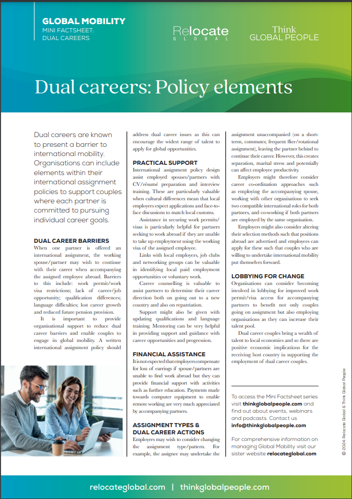 2. Policy elements to support dual career couples