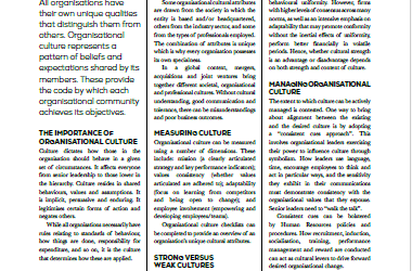 3. Organisational cultures