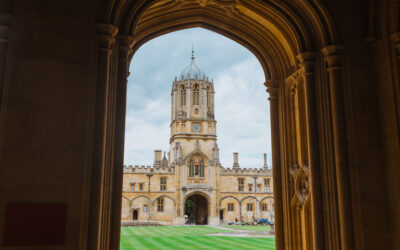 University campus in oxford with the traditional English gothic architecture