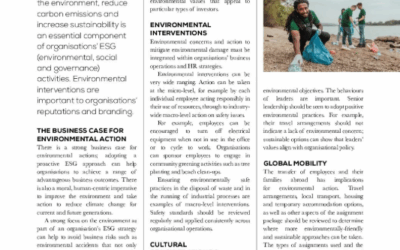 ESG: Environment Interventions & Branding