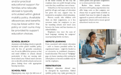Global Mobility Policy: Education support elements