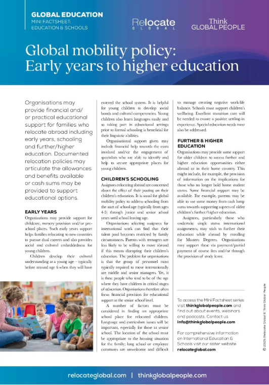 Global Mobility Policy: Early Years to Higher Education