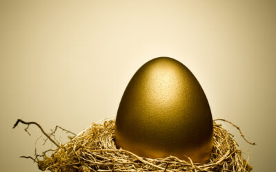 Financial wellbeing and resilience – a tool for personal and professional productivity Golden egg on gold nest still life